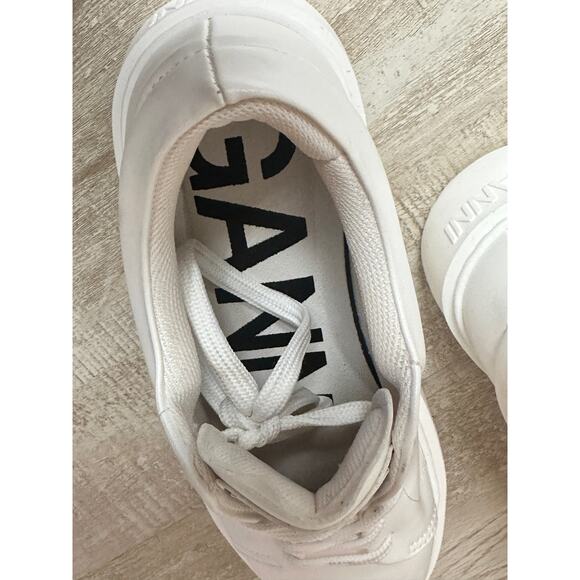 GANNI Women's Logo-Patch Low-Top White Sneakers Size IT 37/ 7 US - Picture 7 of 16